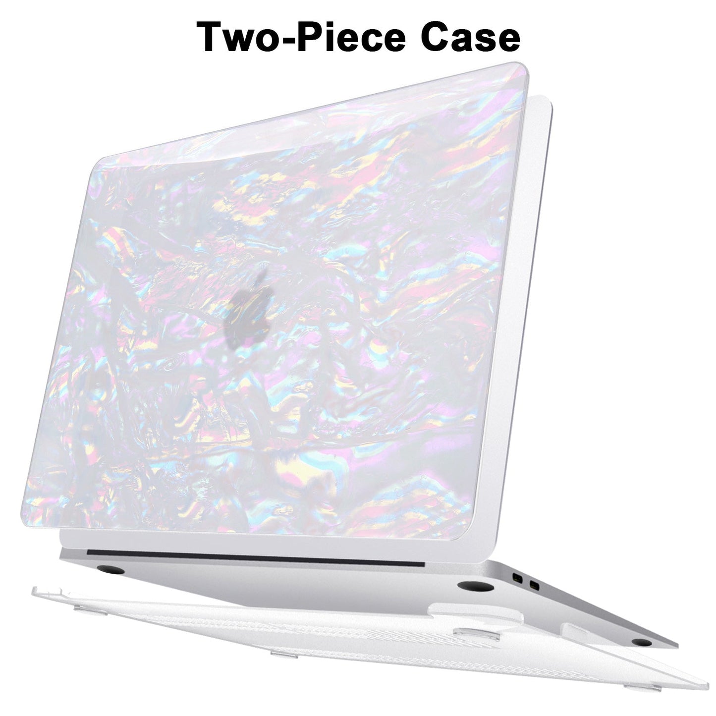 Rainbow Glitter Pearl Shell Macbook Case