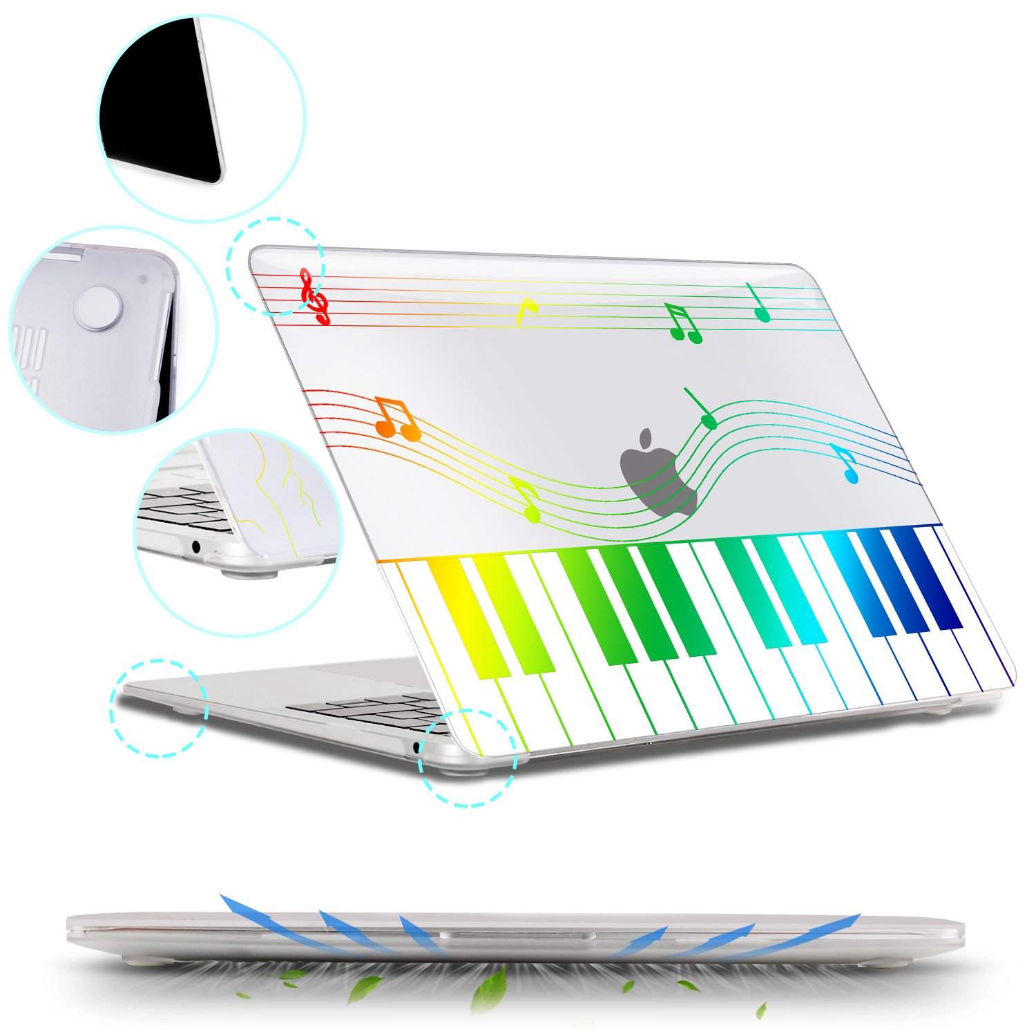 Laser MacBook Case with Piano Pattern