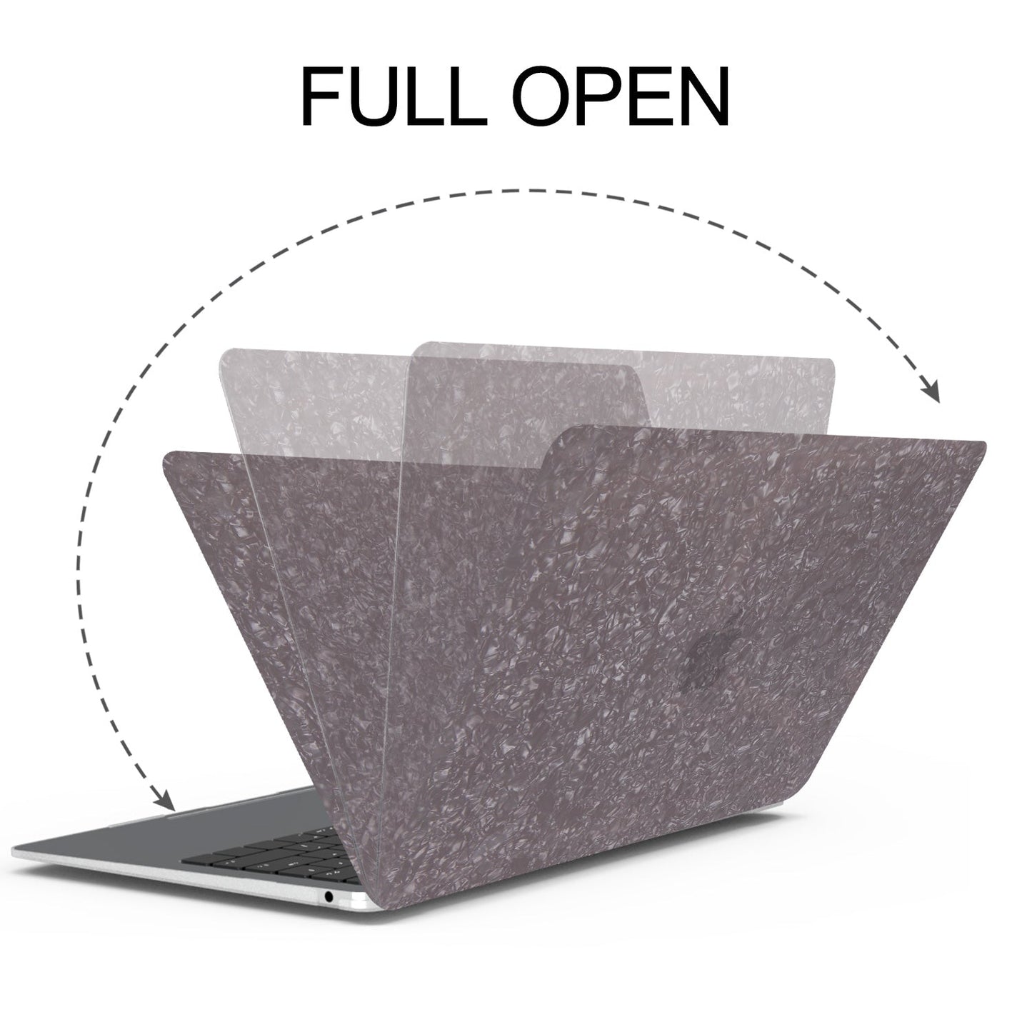 Black Glitter Pearl Shell Macbook Case