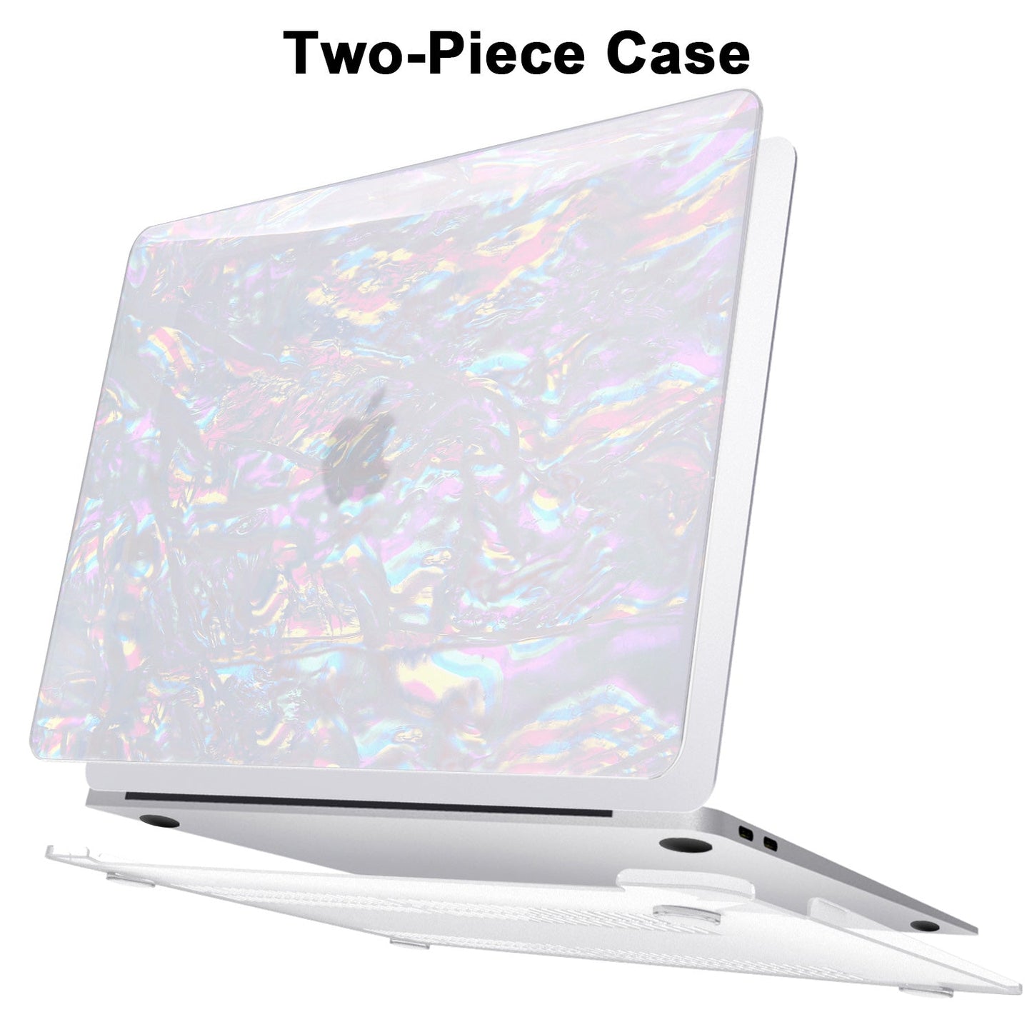 Rainbow Glitter Pearl Shell Macbook Case