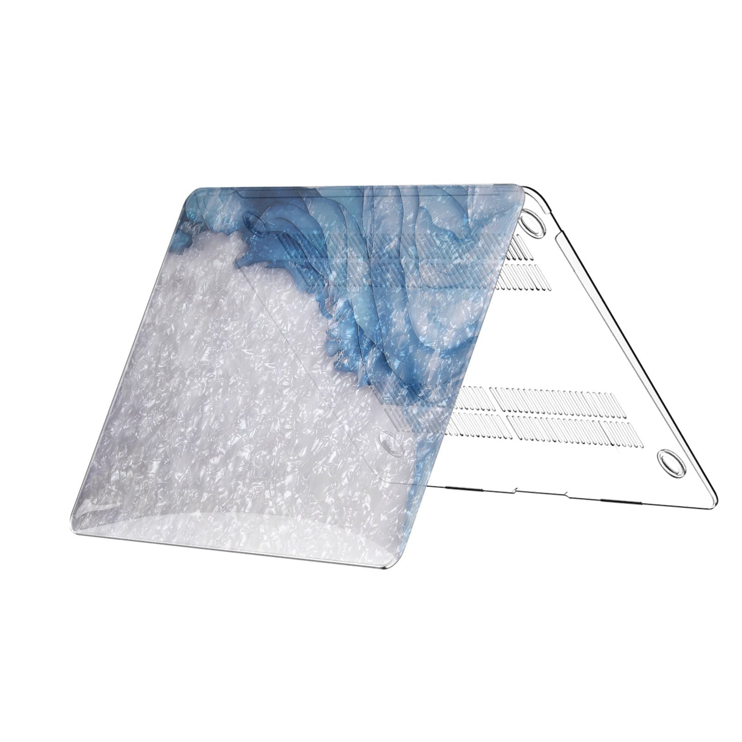 Blue Marble Glitter Pearl Shell Macbook Case