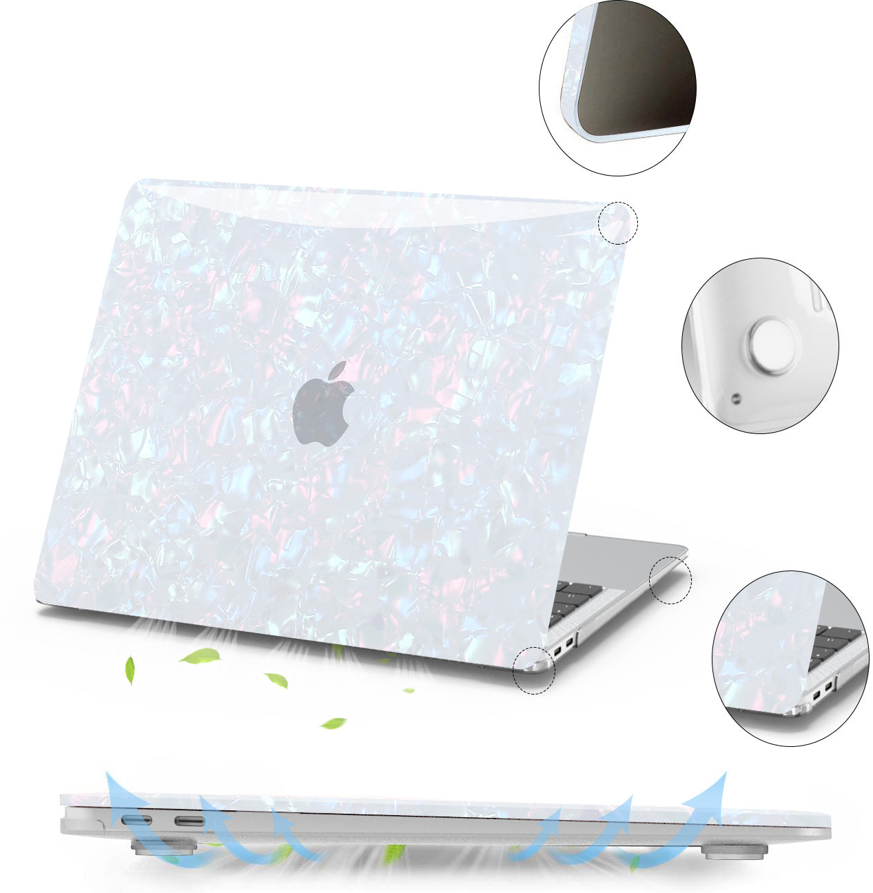 Glitter Pearl Shell Macbook Case