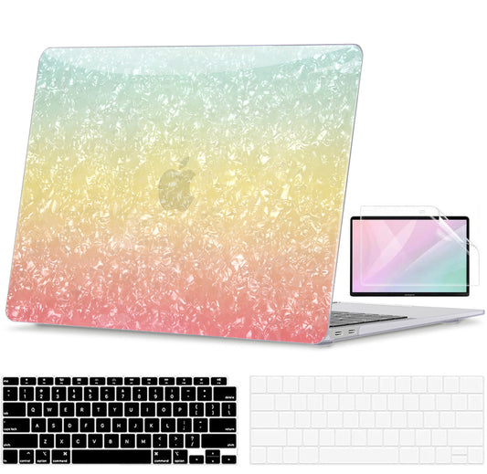 Gradient Glitter Pearl Shell Macbook Case