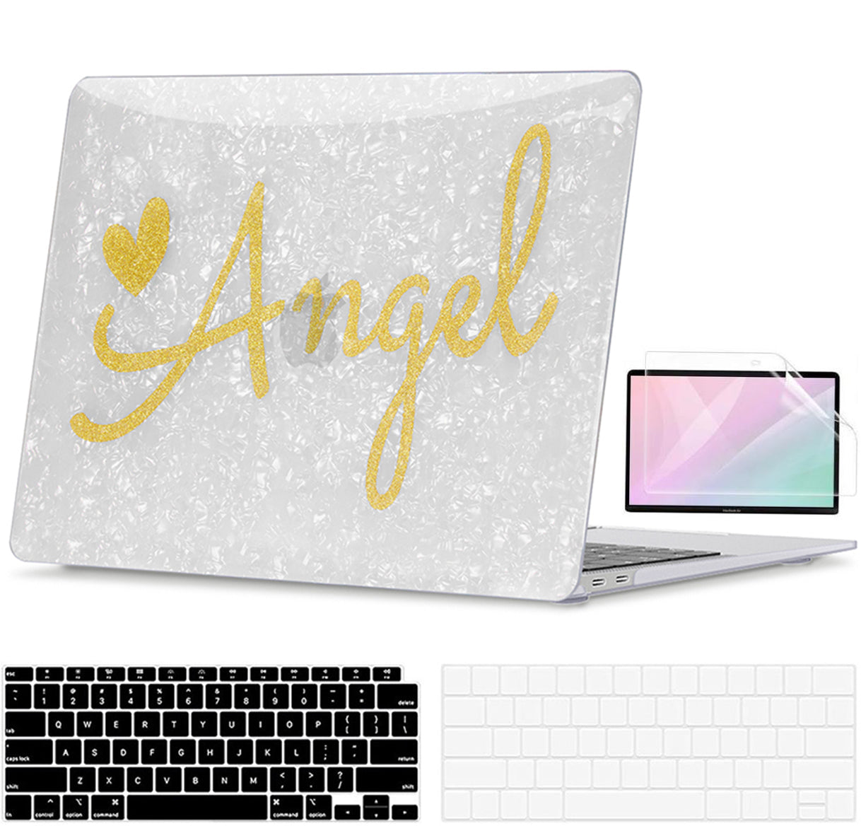 Angel Glitter Pearl Shell Macbook Case