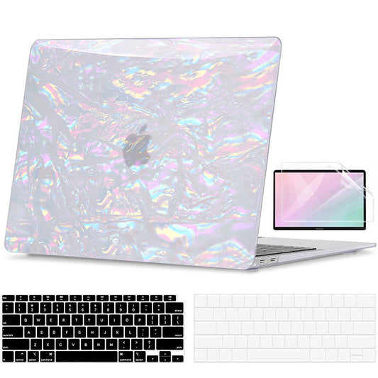 Rainbow Glitter Pearl Shell Macbook Case